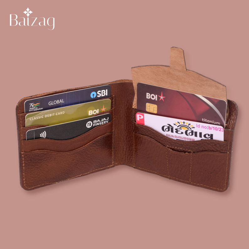 Baizag Rough and Slim Men's Wallet Brown