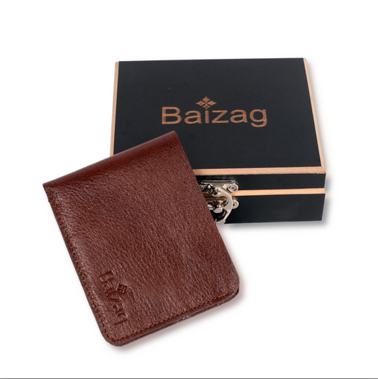 Baizag Rough and Slim Men's Wallet Brown