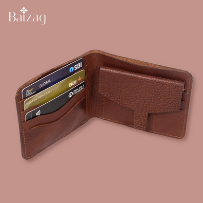 Baizag Rough and Slim Men's Wallet Brown